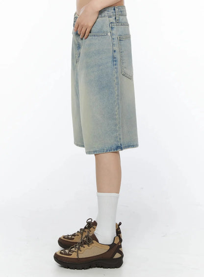 Ali Casual Washed Bermuda Shorts IY525