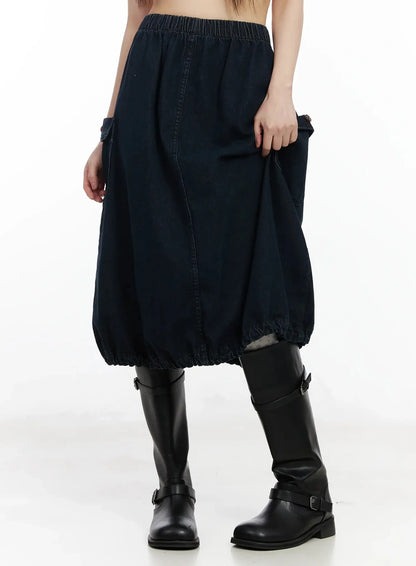 Balloon Denim Skirt IM530