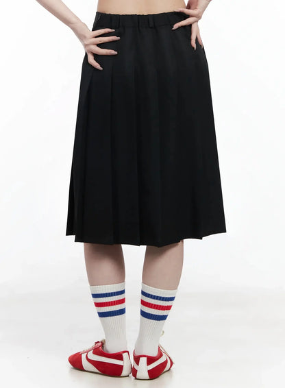Basic Pleated Midi Skirt IF502