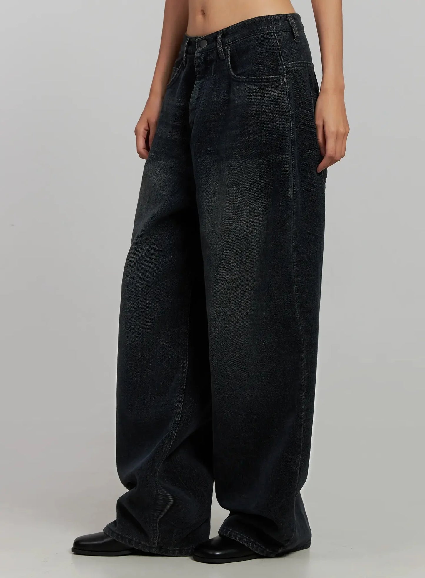 Aubree Washed Wide Jeans IJ502