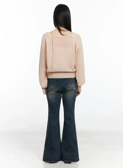 Chic Off-Shoulder Knit Sweater and Thin Scarf Set F517
