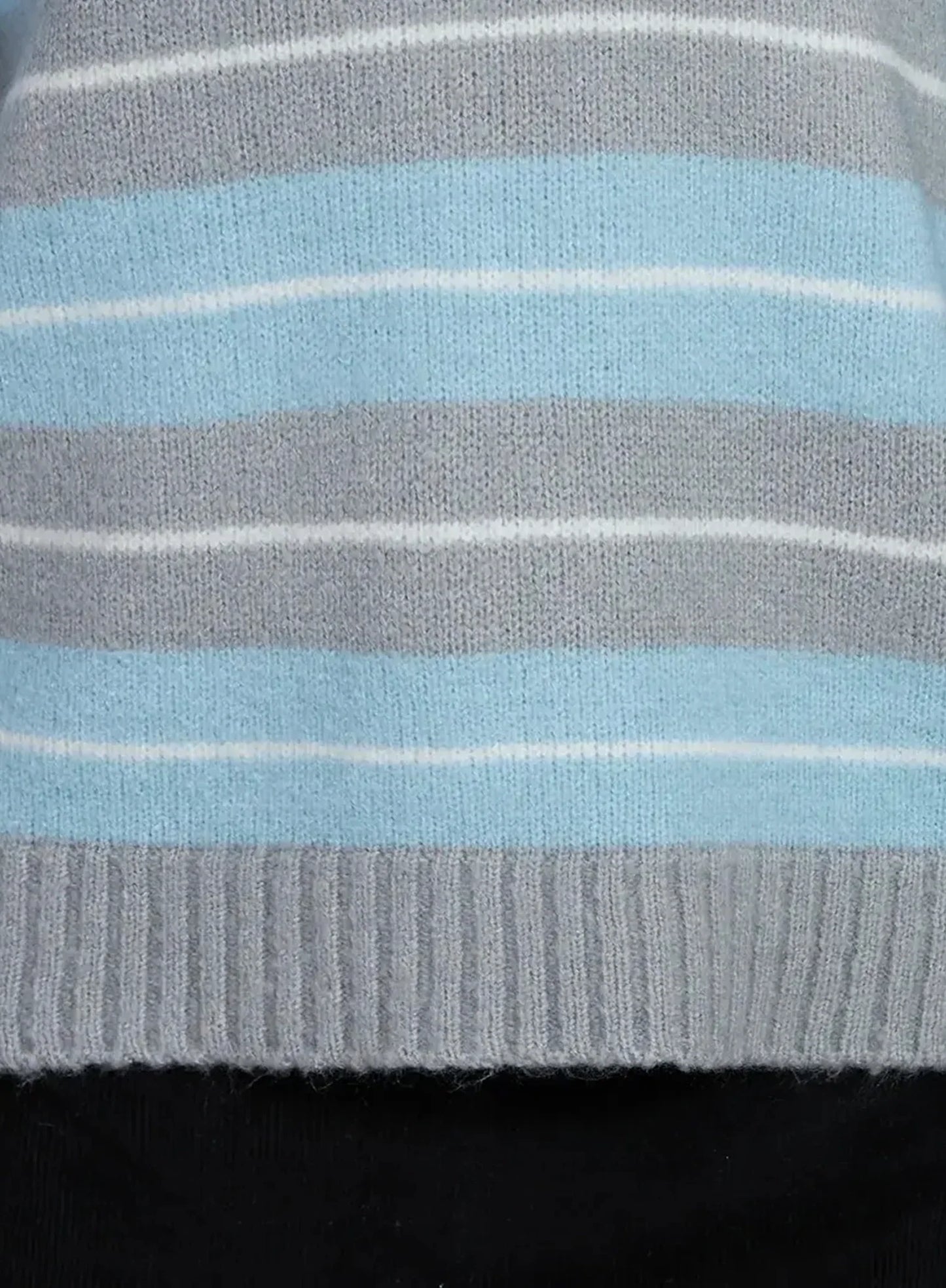 Buttoned Collar Striped Knit Sweater IM520