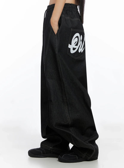 Ayra Graphic Baggy Jeans IO516