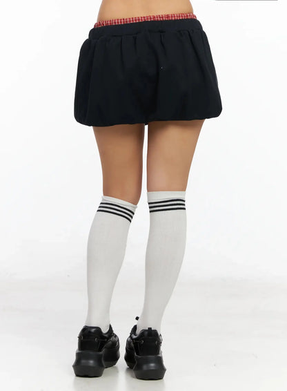 Checkered Balloon Skort CA513