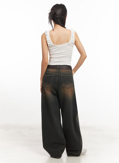 Bethany Vintage Washed Baggy Jeans IA524