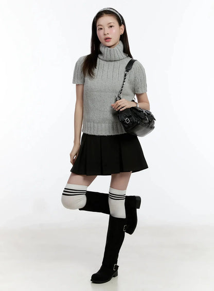 Chic Turtleneck Short Sleeve Sweater ID526