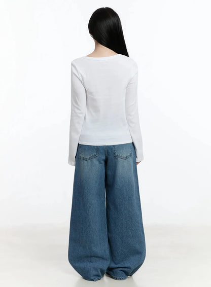 Classic Round Neck Long Sleeve Top IM519