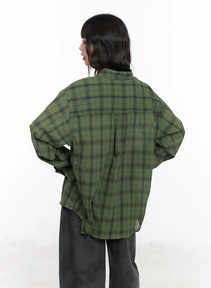 Casual Plaid Button-Up Shirt CM526