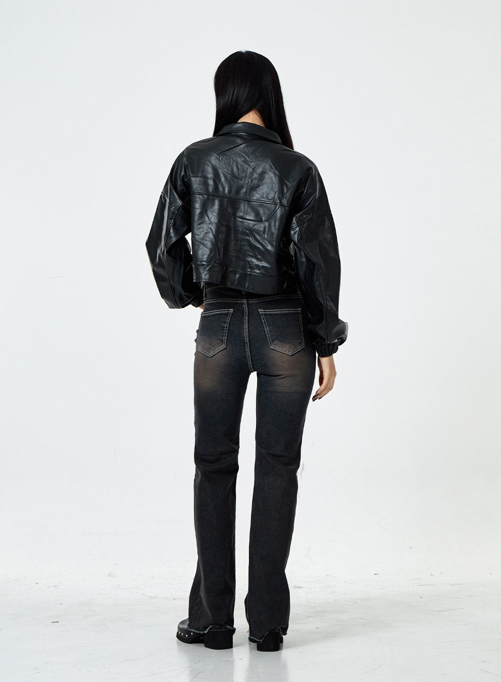 Basic Washed Bootcut Jeans CS07