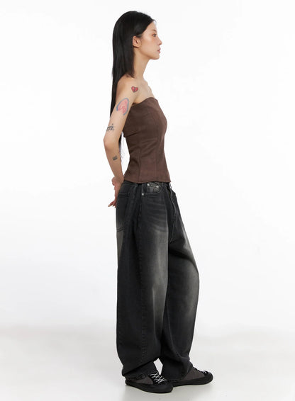 Ayra Dark Washed Baggy Jeans IS508