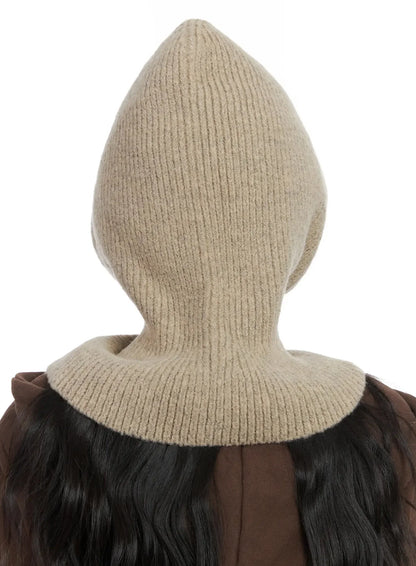 Buttoned Knit Hood Hat IN528