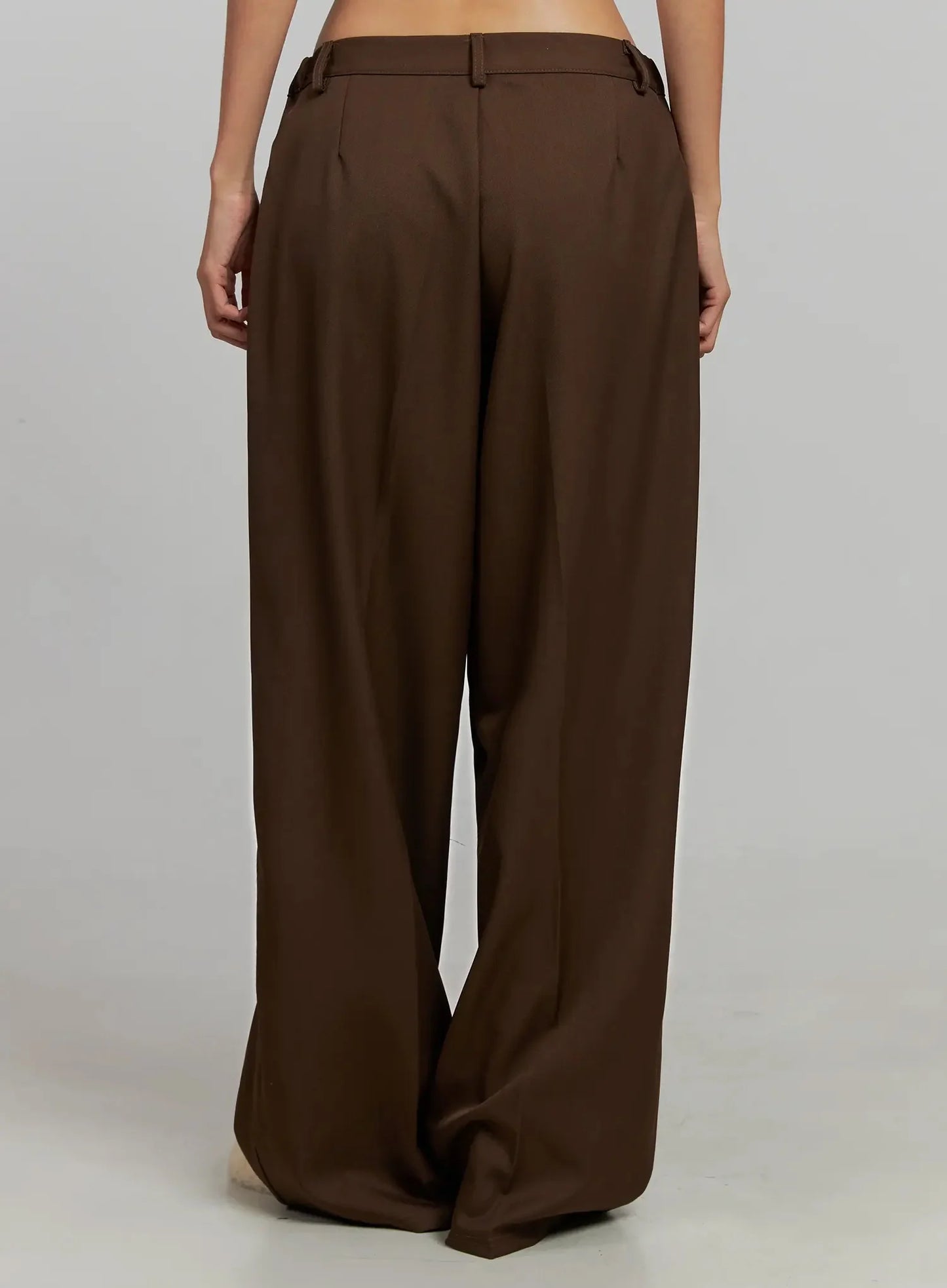 Brown Pleated Slacks IJ505