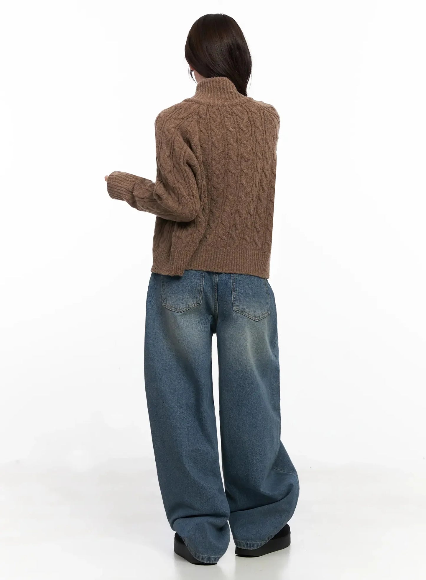 Cable Knit Zip-Up Jacket IN525