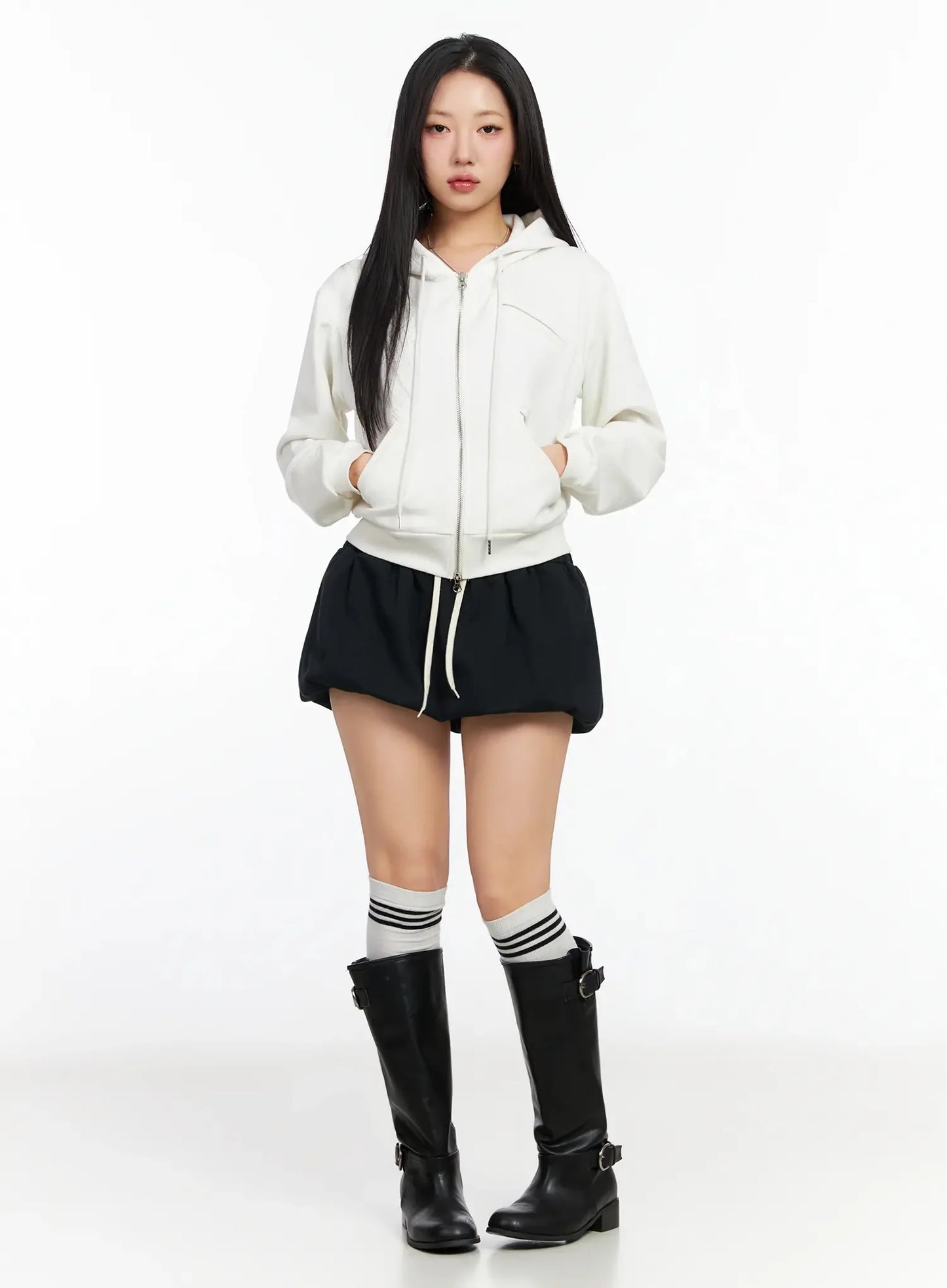 Checkered Balloon Skort CA513