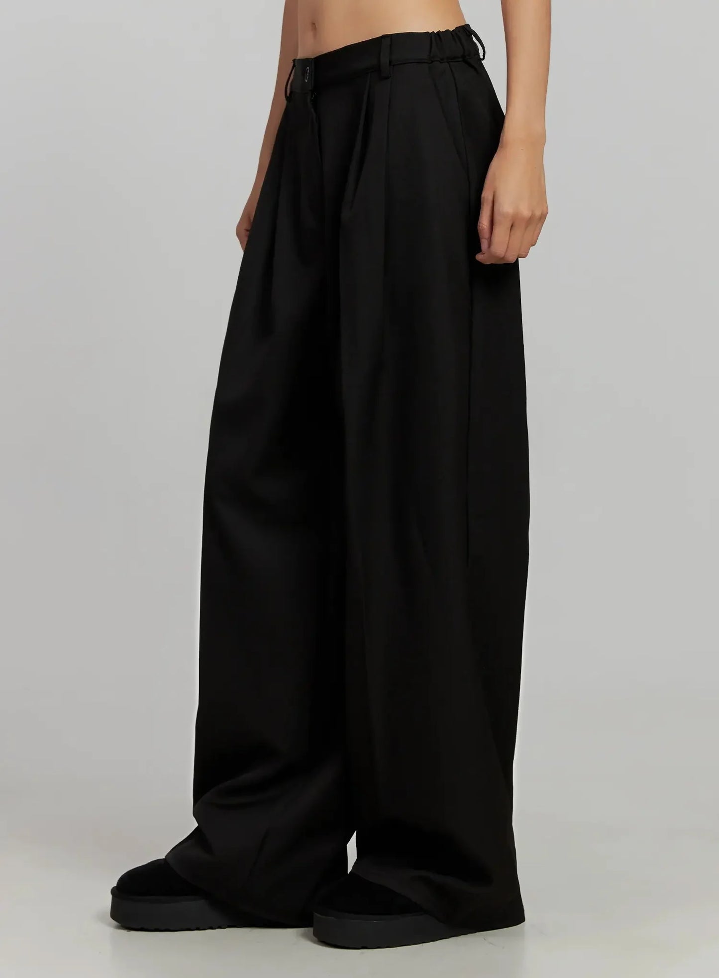 Black Oversized Slacks IJ505