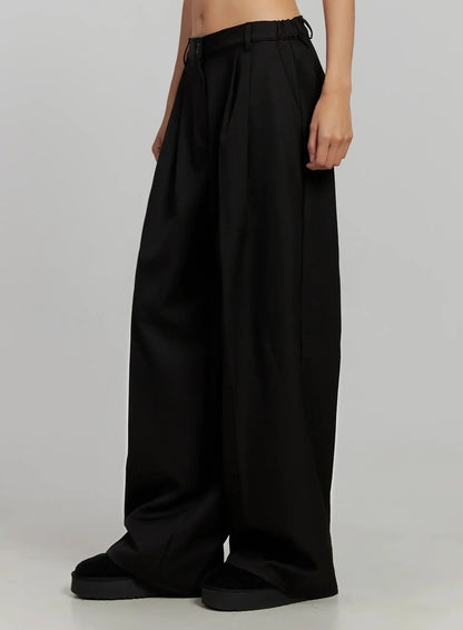 Black Oversized Slacks IJ505