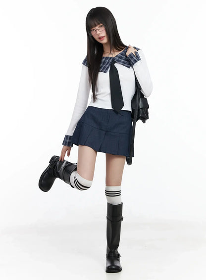 Casual Pleated Mini Skirt IM523