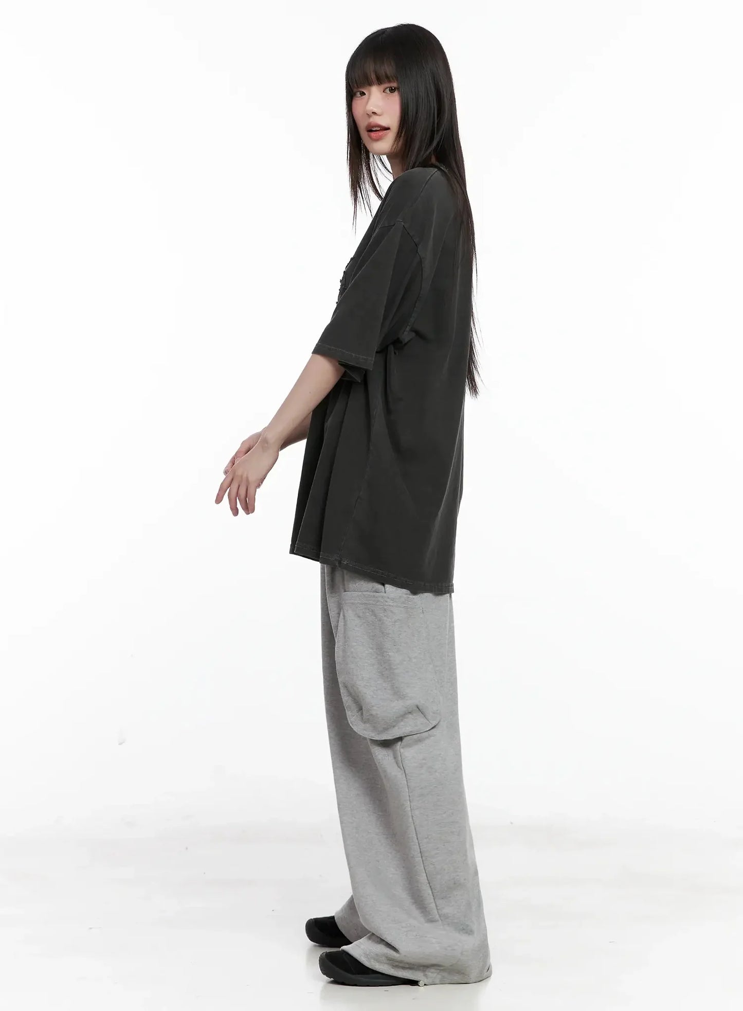 Casual Wide-Leg Cargo Sweatpants IL531