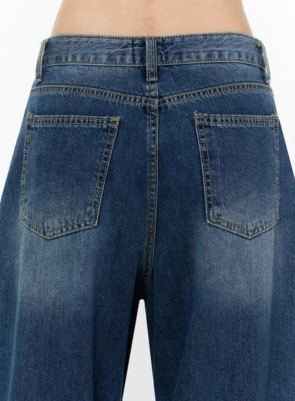 Amos Wide-Leg Washed Jeans IU522