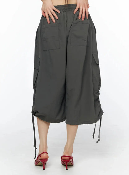 Adjustable Cargo Bermuda Pants IY526