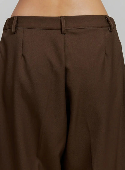 Brown Pleated Slacks IJ505
