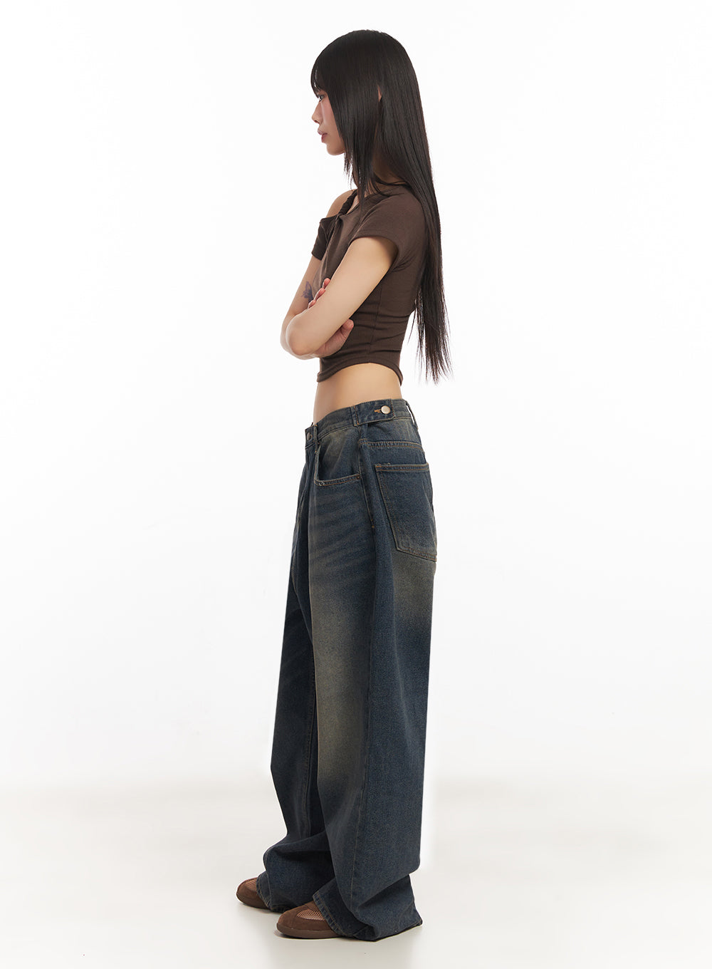 Asymmetric Cut-Out Crop Top IY502