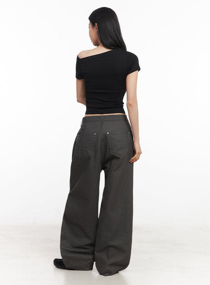 Classic One-Shoulder Crop Top IY516