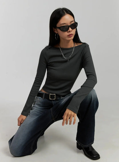 Chaya Washed Wide Jeans IJ505
