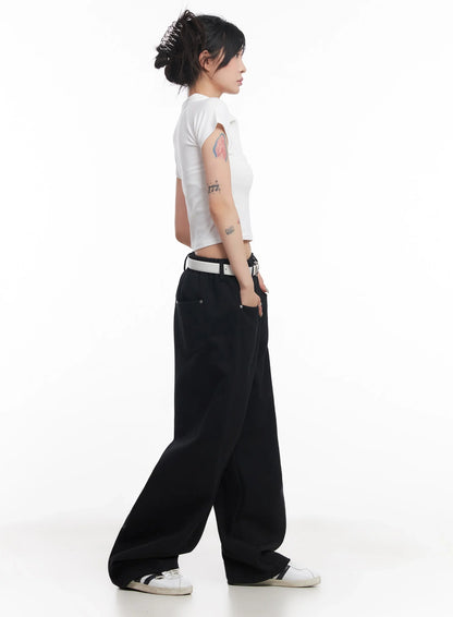 Chaeryeong Belted Wide-Leg Sweatpants IC503