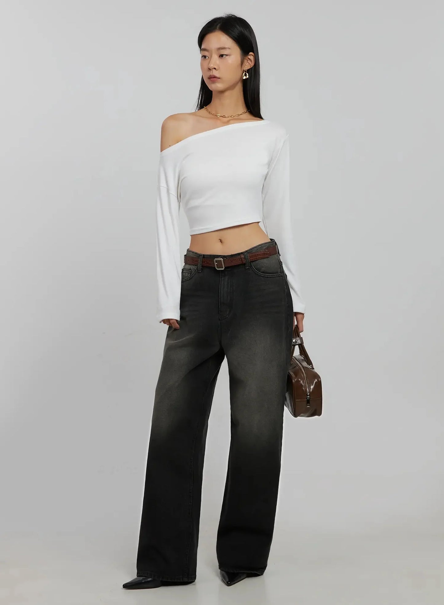 Blaire Dark Washed Wide Leg Jeans IJ509