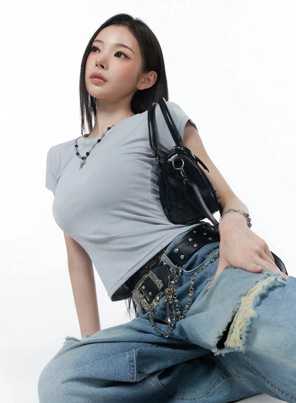 Ares Wide Leg Distressed Jeans IU512