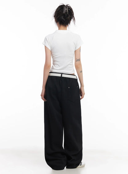 Chaeryeong Belted Wide-Leg Sweatpants IC503