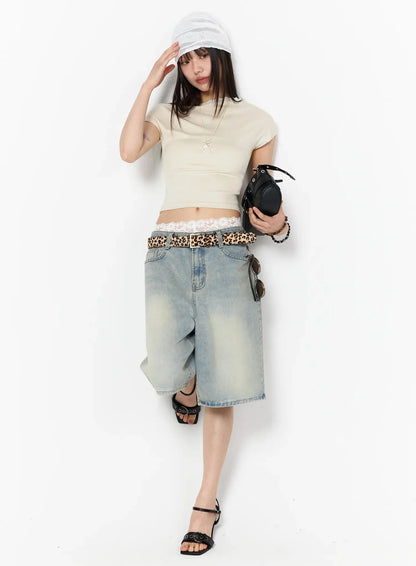Ali Casual Washed Bermuda Shorts IY525
