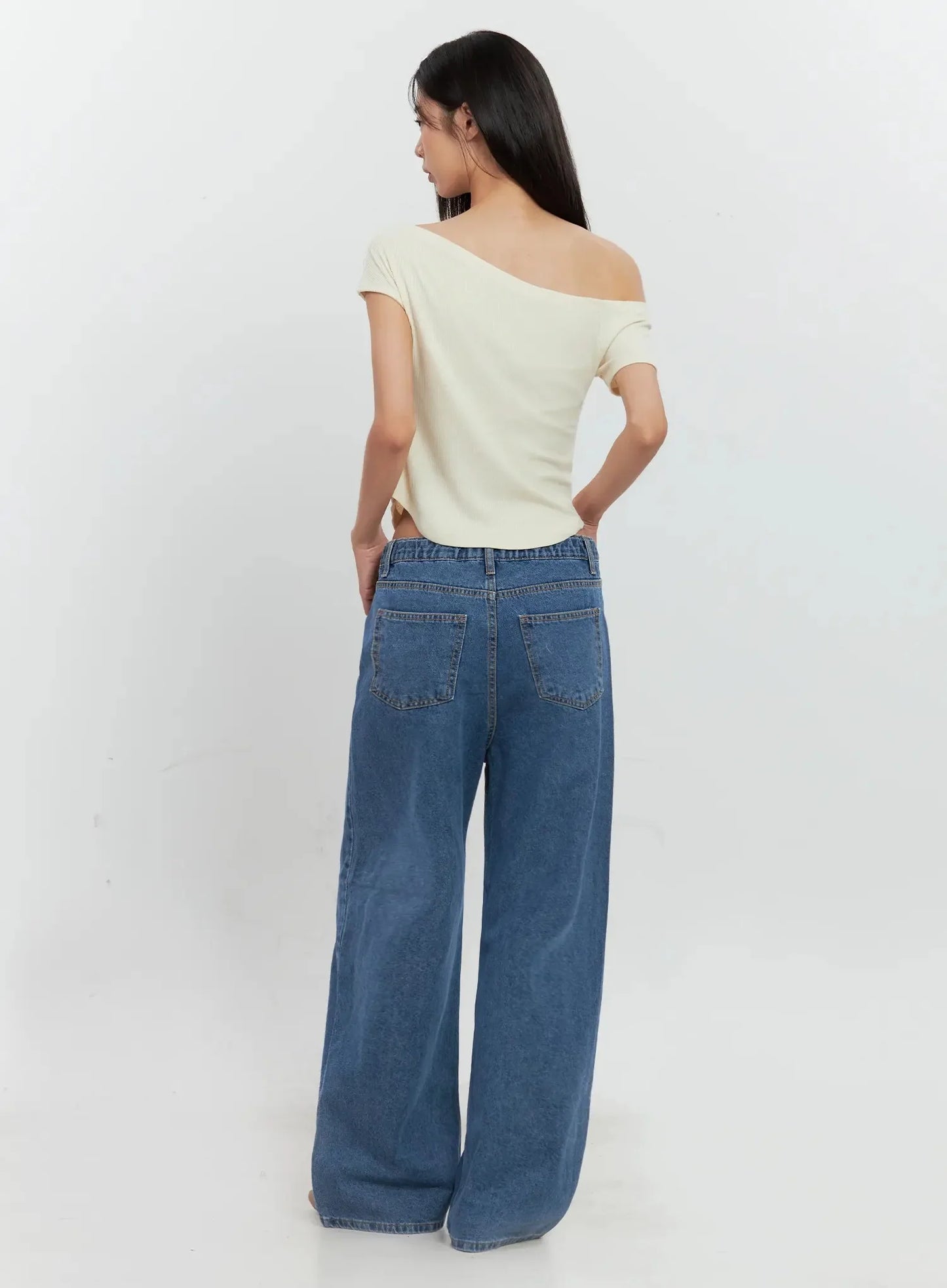 Asymmetric Ribbed Short-Sleeve IL528