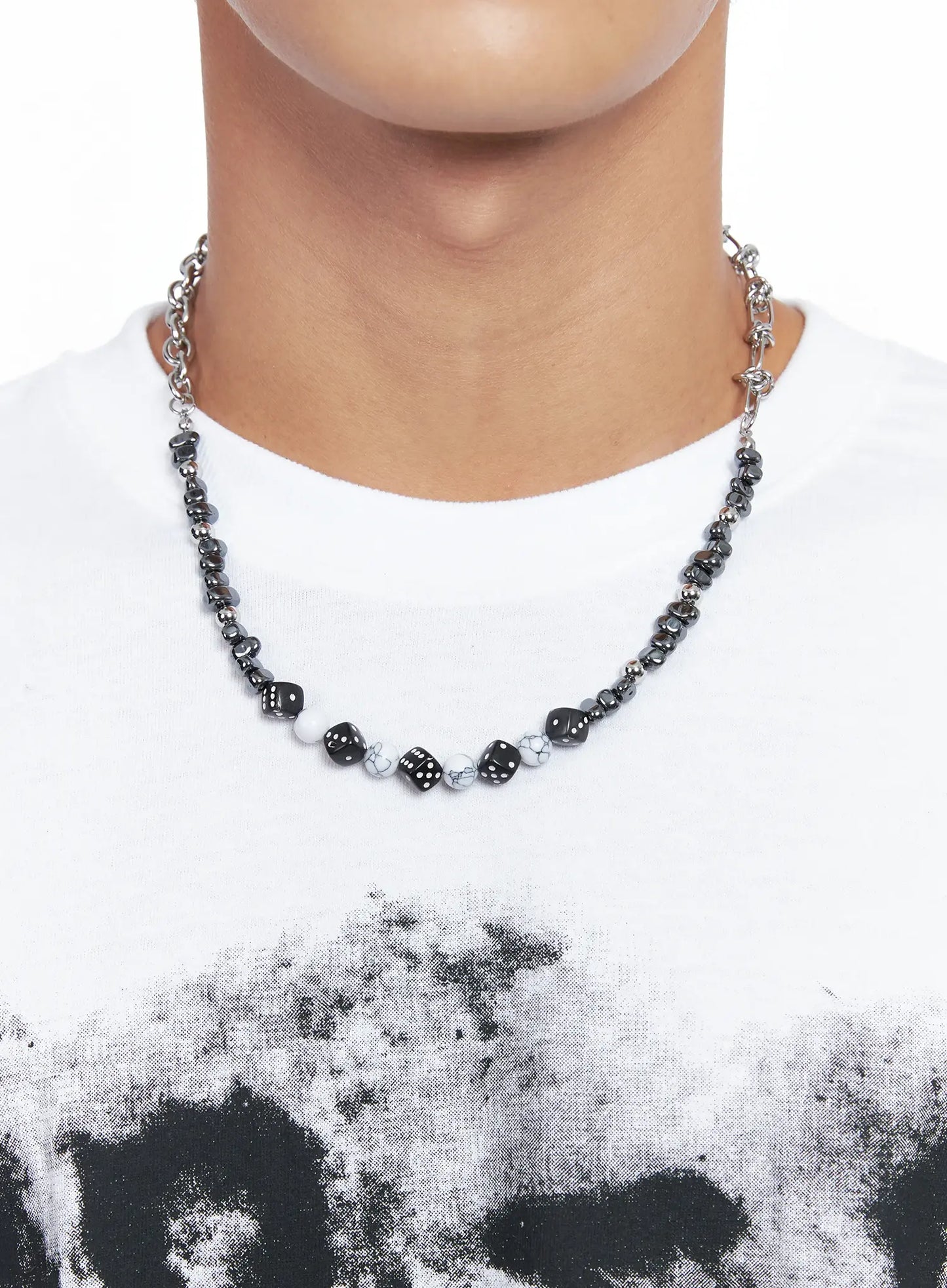 Bold Dice Beaded Necklace IO502