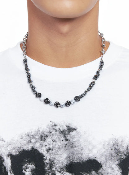 Bold Dice Beaded Necklace IO502
