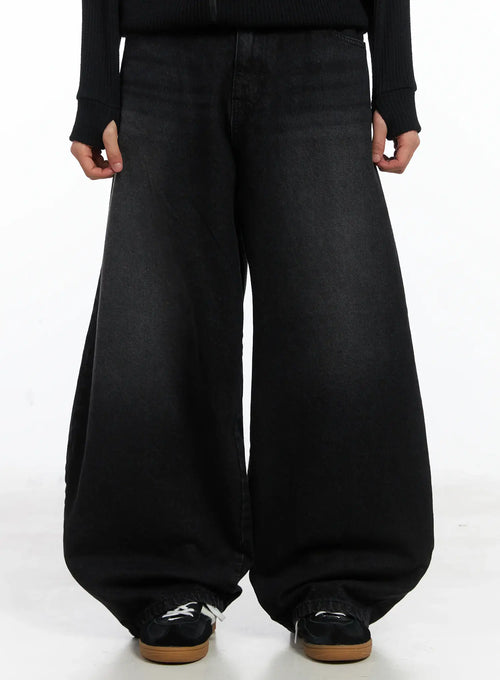 Basic Wide Leg Black Jeans ID515