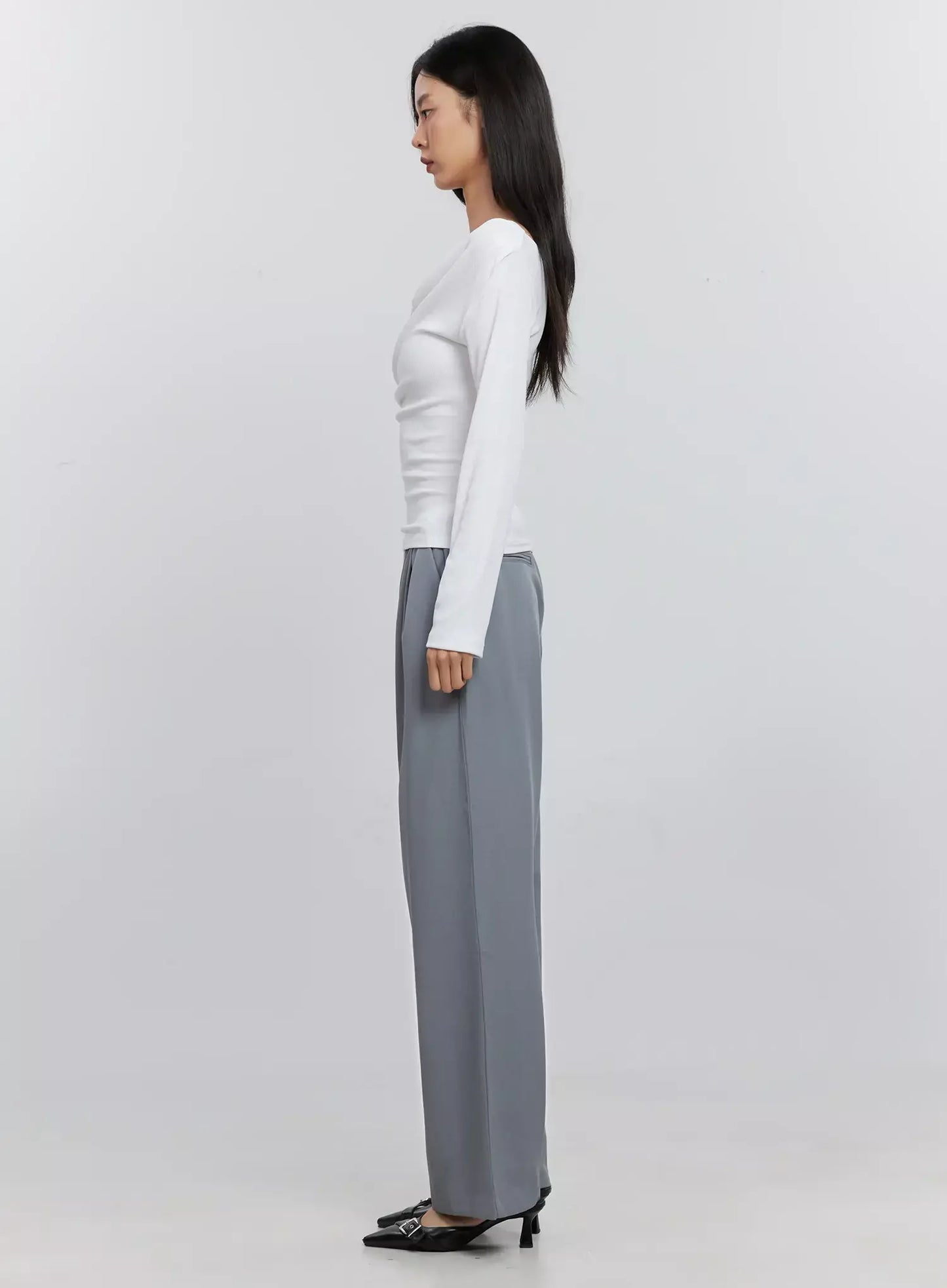 Asymmetric Long Sleeve Top IS516