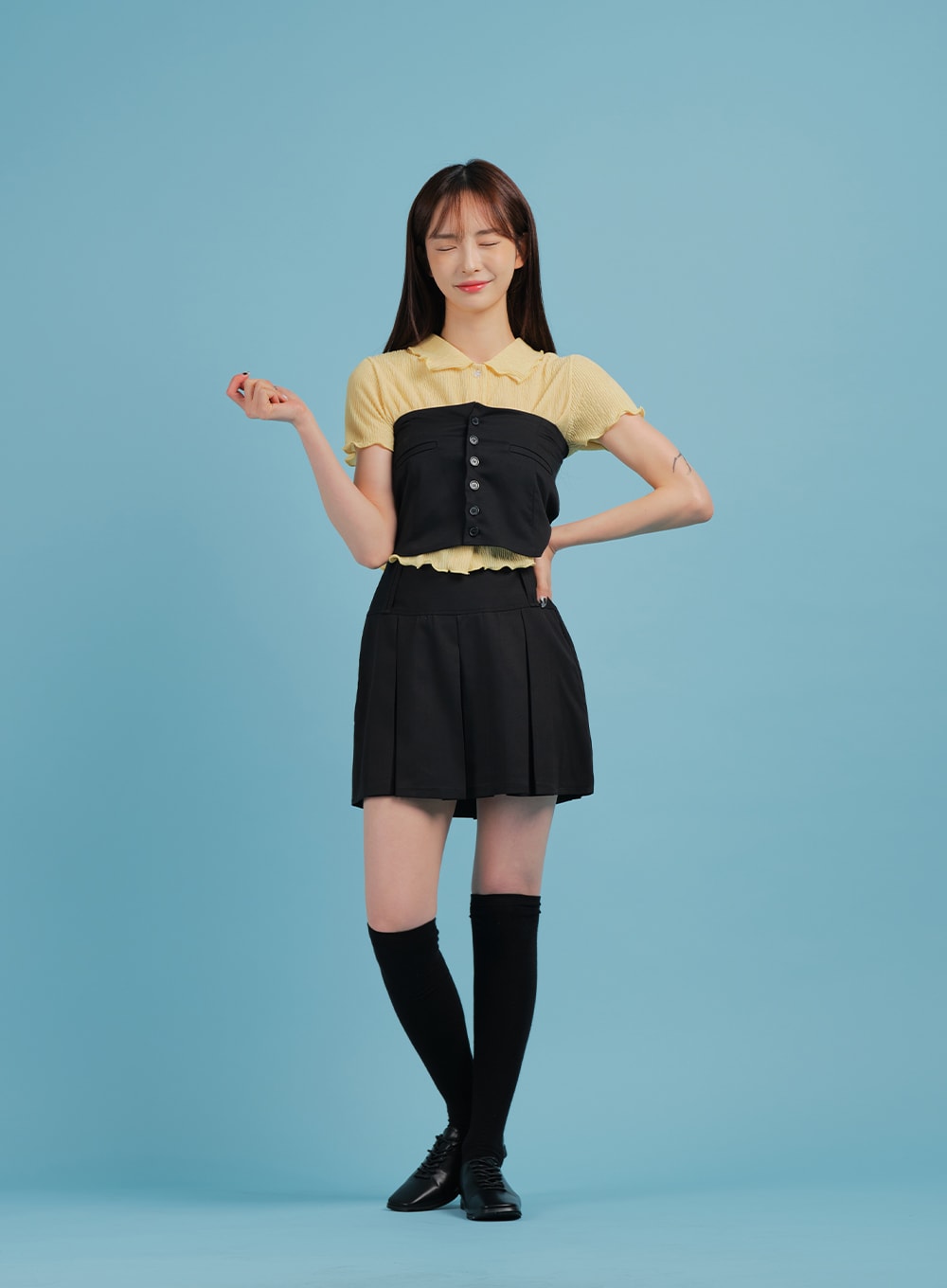 Basic Formal Pleated Mini Skirt BA27