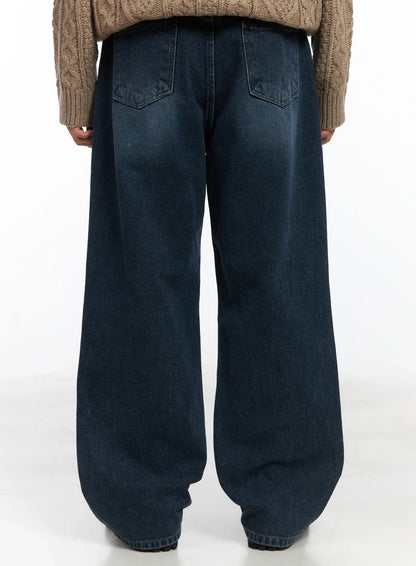 Basic Dark Washed Straight Jeans ID515