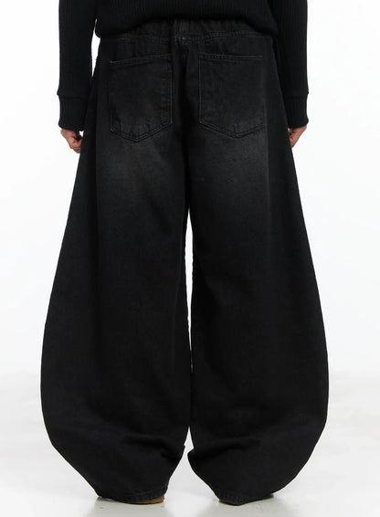 Basic Wide Leg Black Jeans ID515