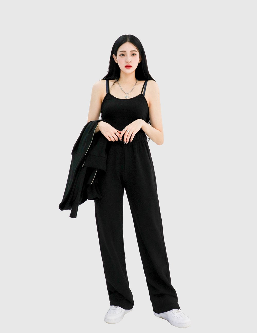 Banded Wide Leg Sweat Pants CCA26
