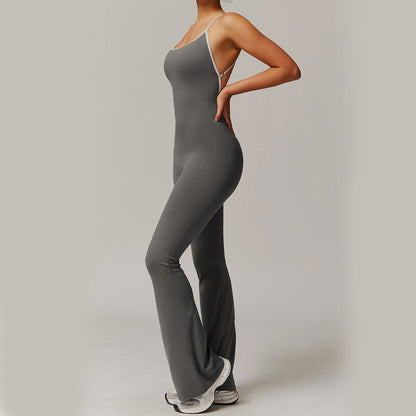 Women's Backless Yoga Fitness Jumpsuit