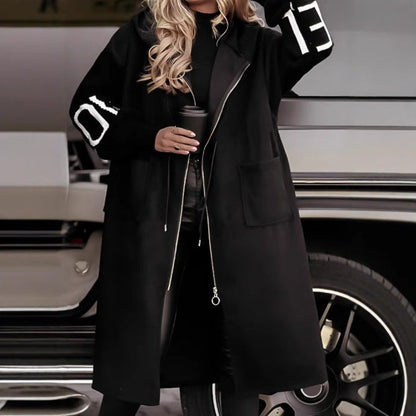 Women's Hooded Windbreaker Trench Coat