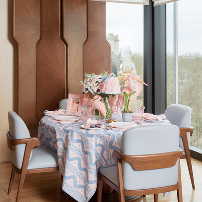 Pink & Blue Ikat Tablecloth