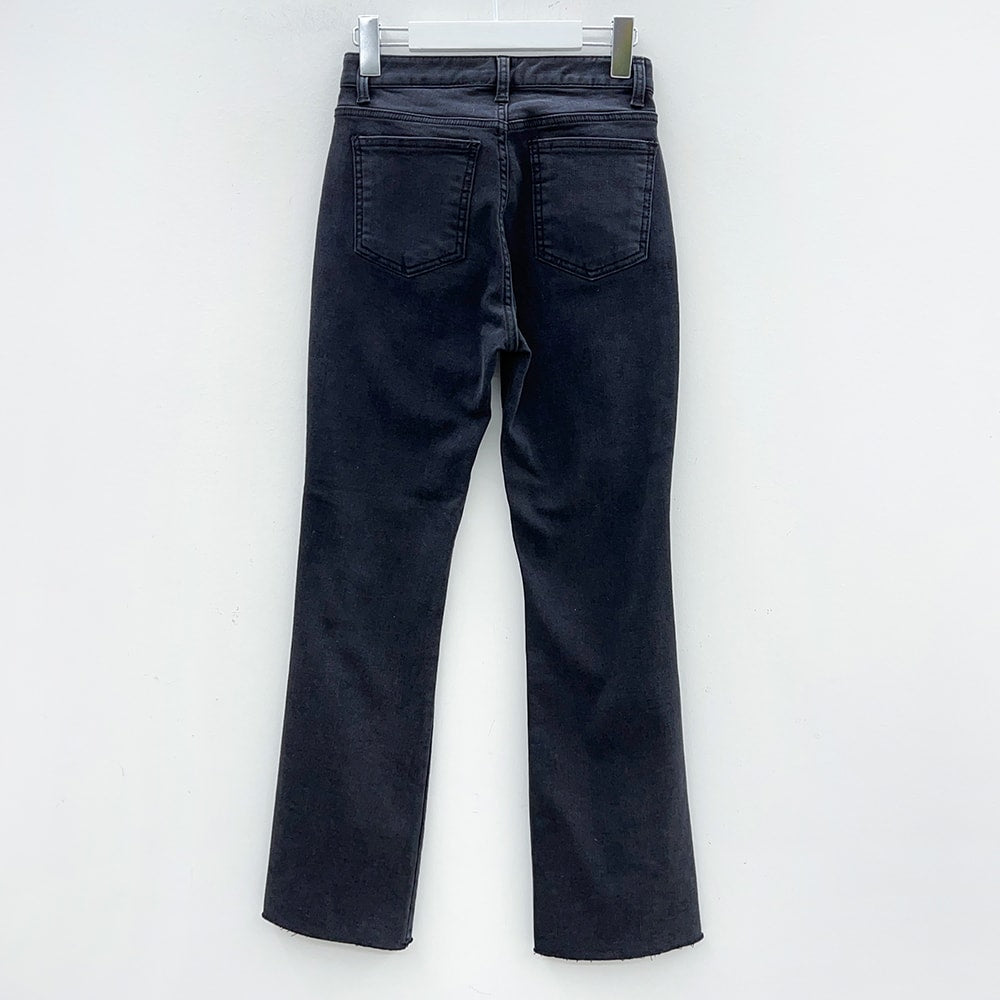 Bootcut Black Jeans with Front Slit J31