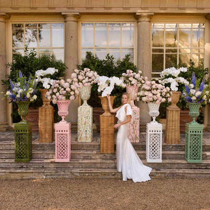 Bettina Rattan Urn & Pedestal