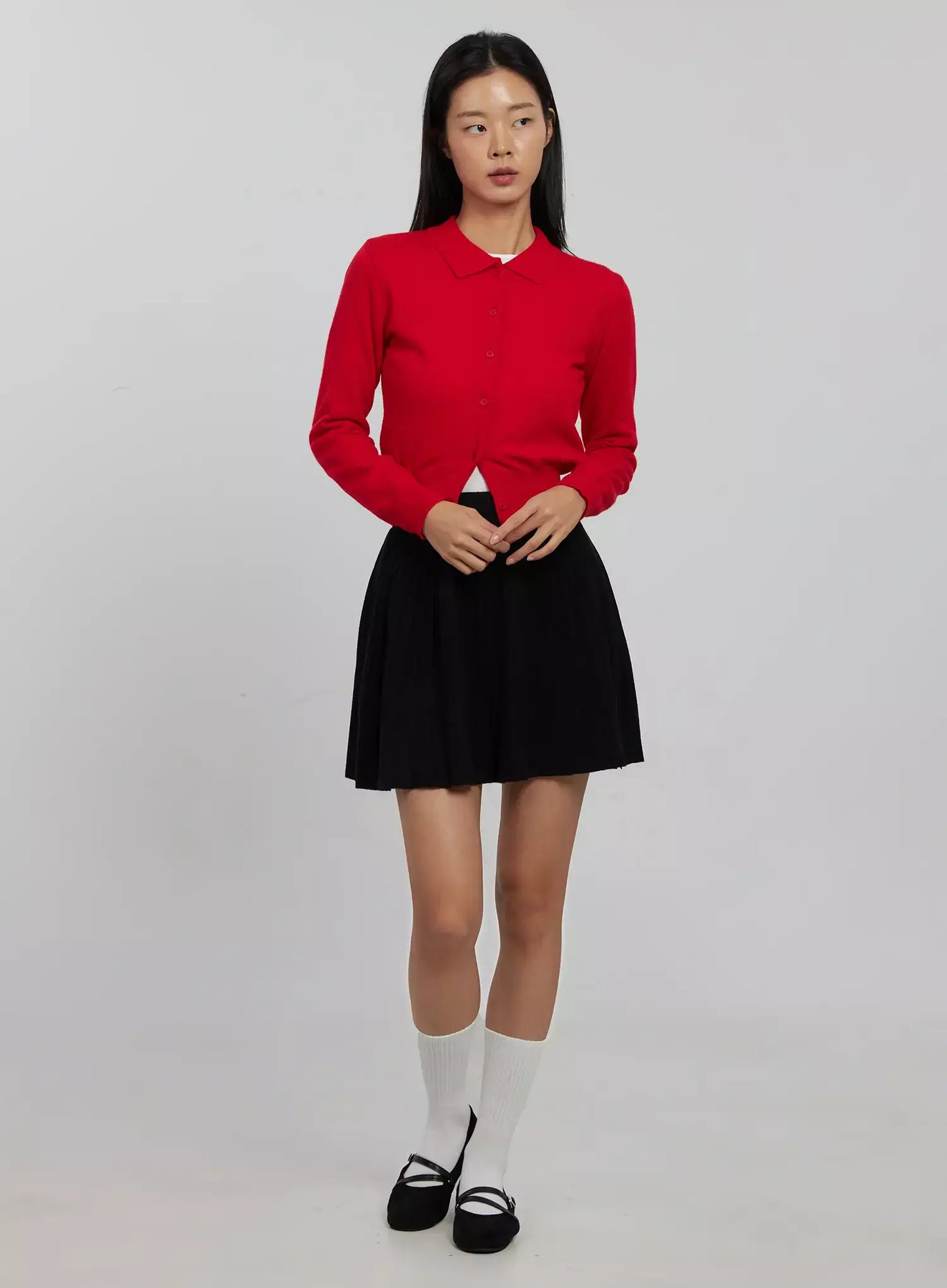 Collar Crop Cardigan IJ508