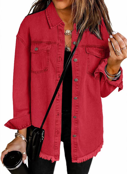 Washed Denim Shirt Jacket Women's European And American