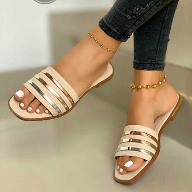 Hollow outdoor slippers women